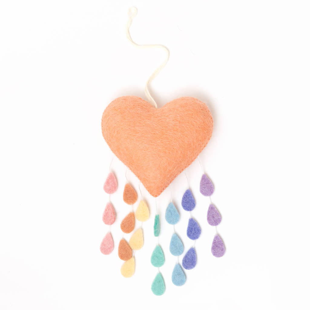 Rainbow Drop Heart Ornament