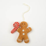 Gingerbread Cookie with Candy Cane Ornament