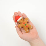 Gingerbread Cookie with Santa Hat Ornament