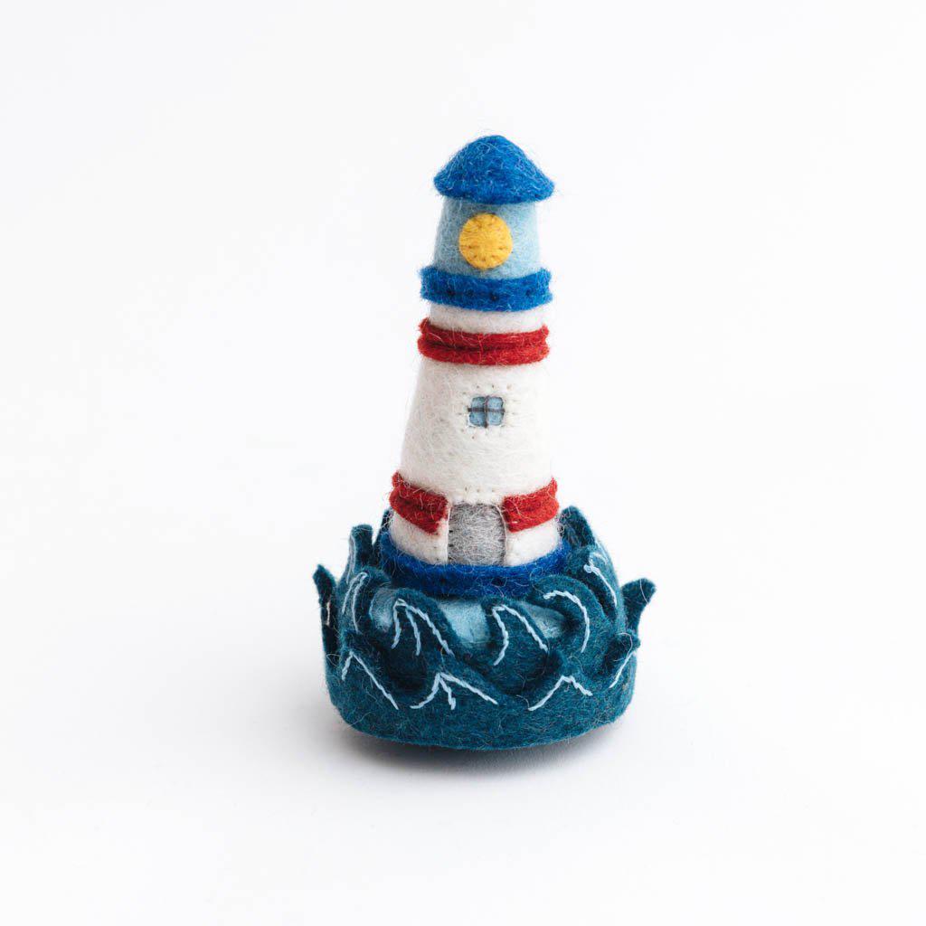 Guiding Light Lighthouse with Waves Ornament