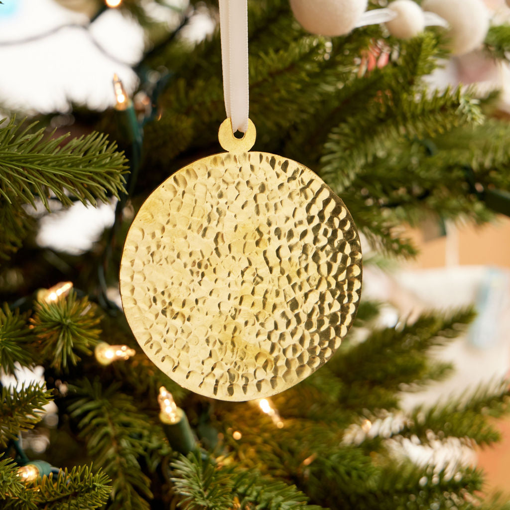 Hammered Brass Circle Ornament