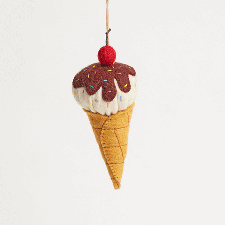 Waffle Cone Ice Cream Ornament