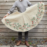 Large 56" White Winter Pine Tree Skirt