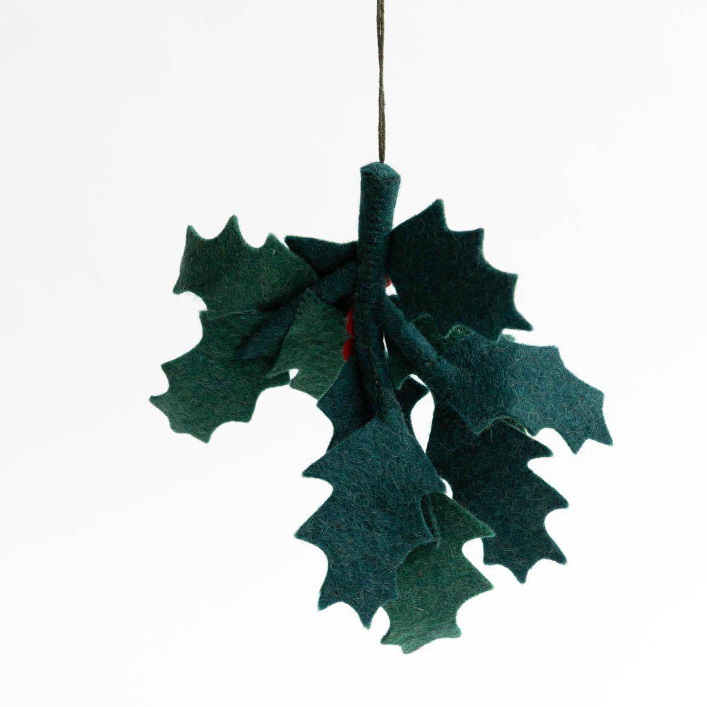 Large Festive Holly Ornament