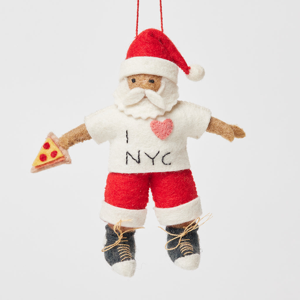 New York, New York Santa Ornament - Brown