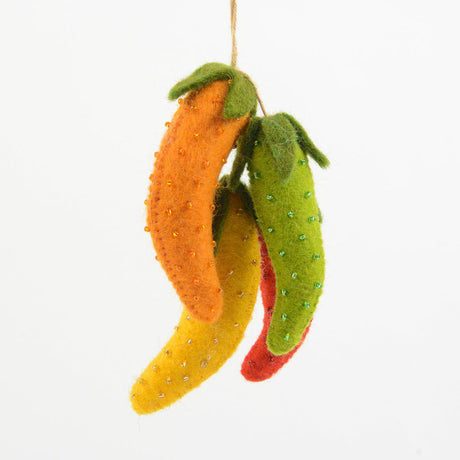 Large Rainbow Chili Pepper Bundle Ornament