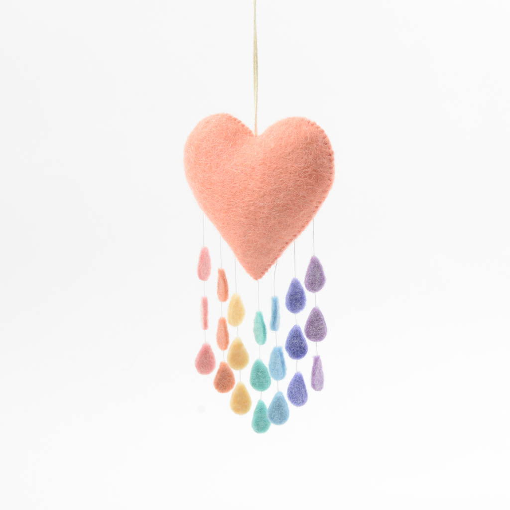 Rainbow Drop Heart Ornament