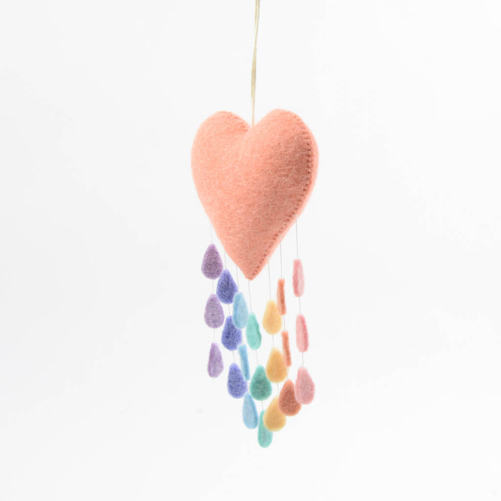 Rainbow Drop Heart Ornament