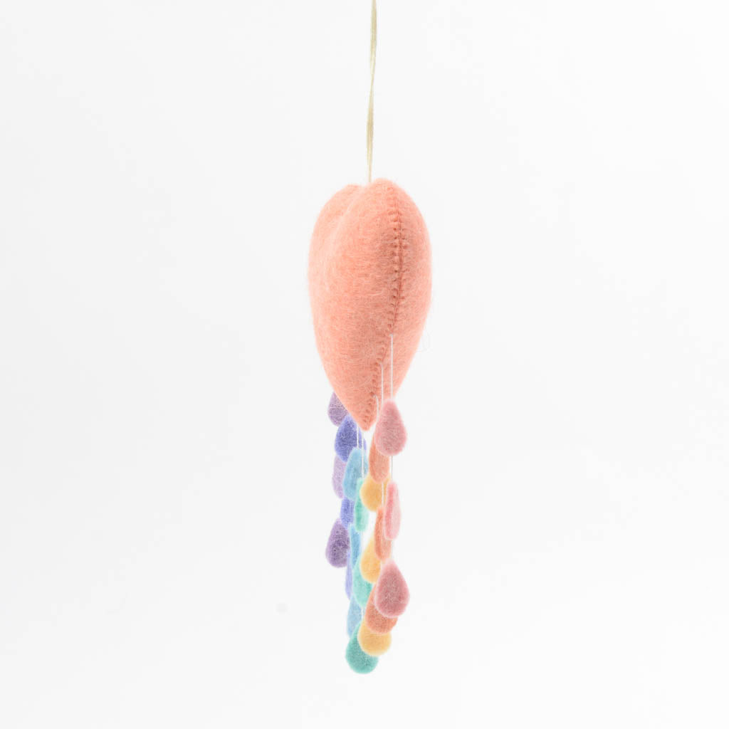 Pastel Rainbow Drop Heart Ornament