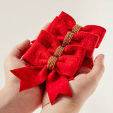 Red Bows With Beads Set of 4 Ornament Bundle