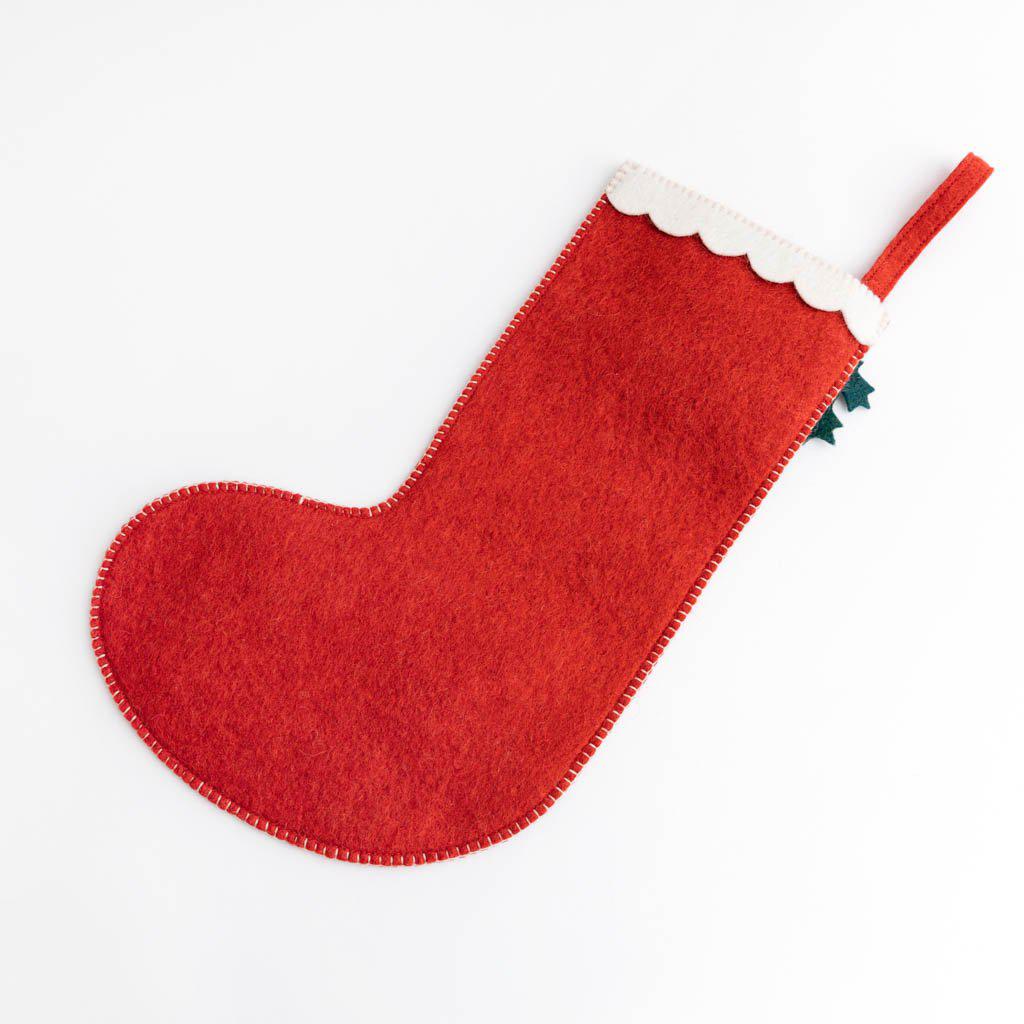 Red Festive Holly Stocking