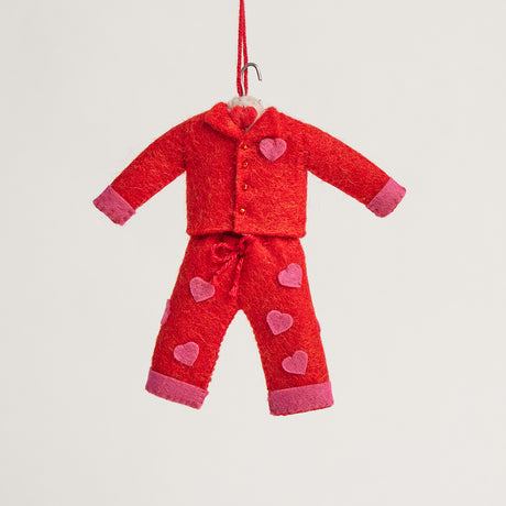 Red Heart Pajamas Ornament