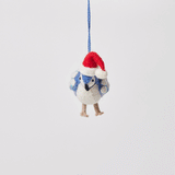 Santa Blue Jay Ornament