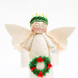 Santa Lucia Angel Tree Topper With Light Blonde Braids