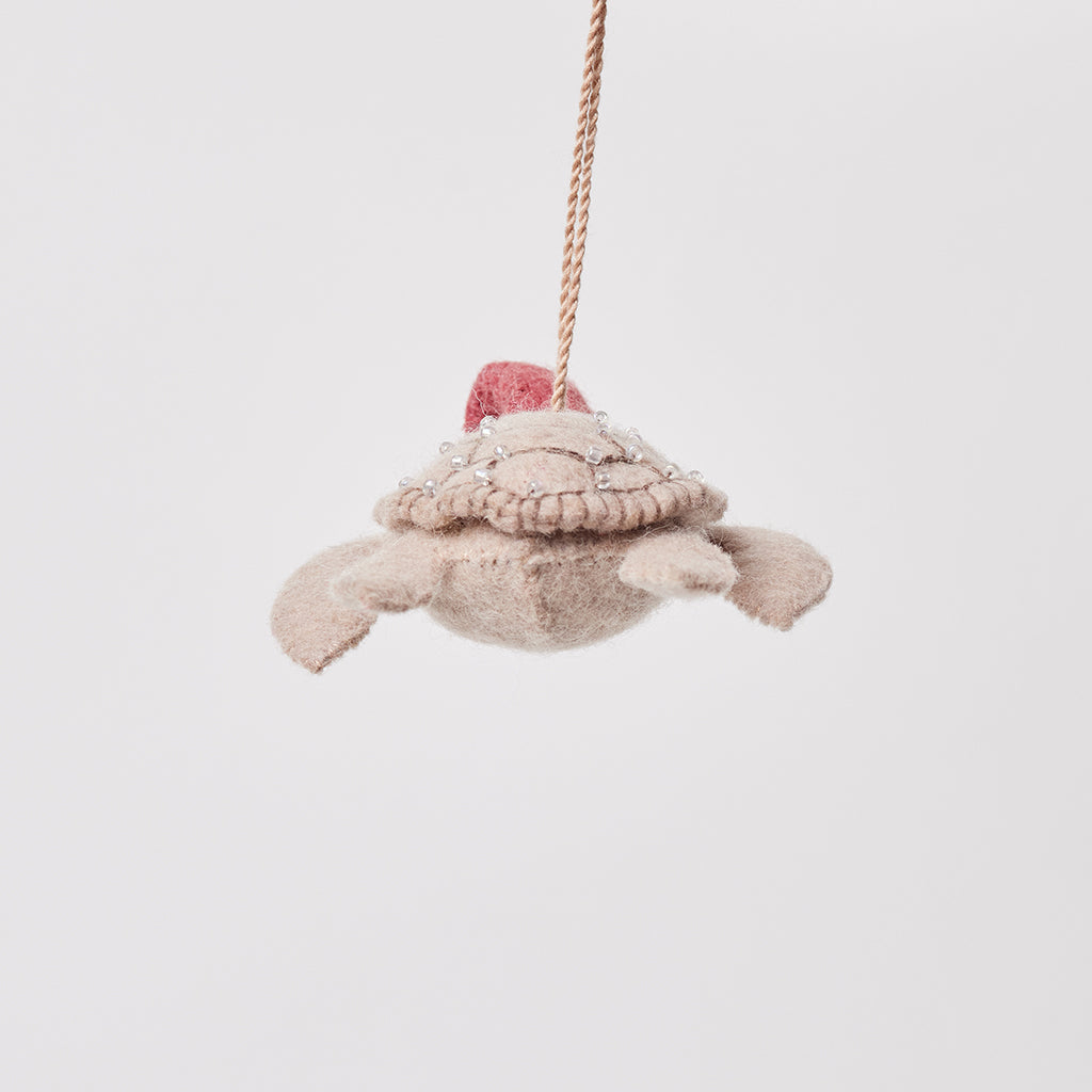 Santa Neutral Sea Turtle Ornament