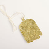 Sun & Moon Etched Brass Hamsa Ornament