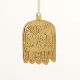 Sun and Moon Etched Brass Hamsa Ornament