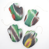 Upcycled Bold Ikat Silk Hand Ornament