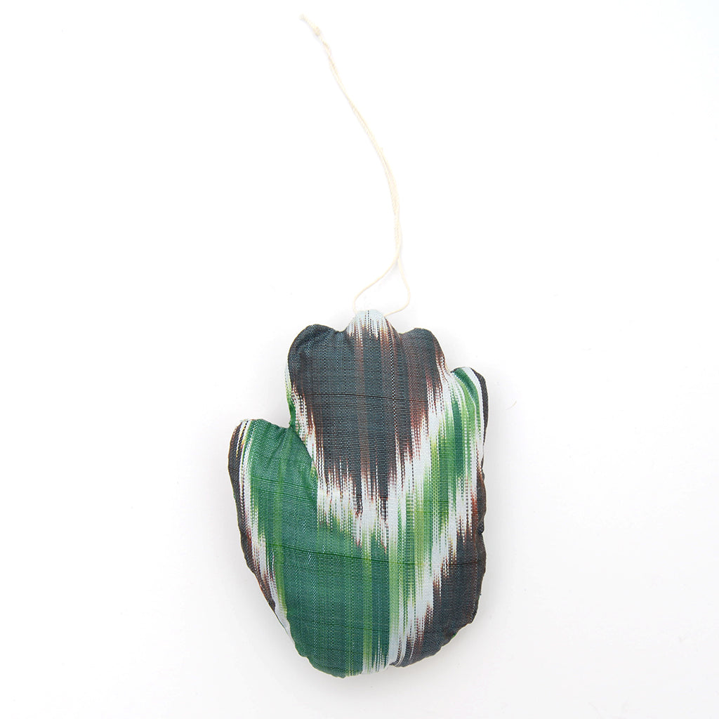 Upcycled Bold Ikat Silk Hand Ornament