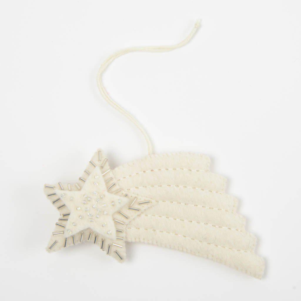 White Shooting Star Ornament