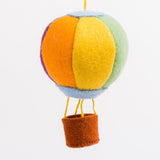 Blue Rainbow Up and Away Hot Air Balloon Ornament